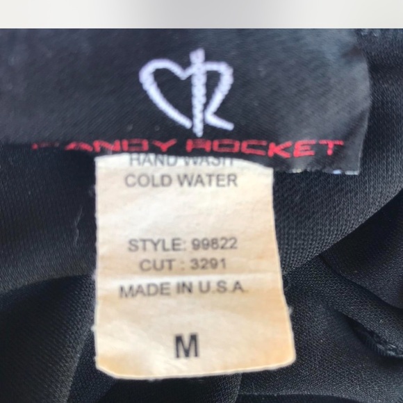 90s/Y2K Black mini Dress Vintage with Floral Embroidery Size M - Picture 4 of 5